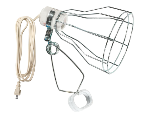 WOODS 150W, Wire Bulb Gaurd Clamp Light, 18/2 6' SJTW 12/BX