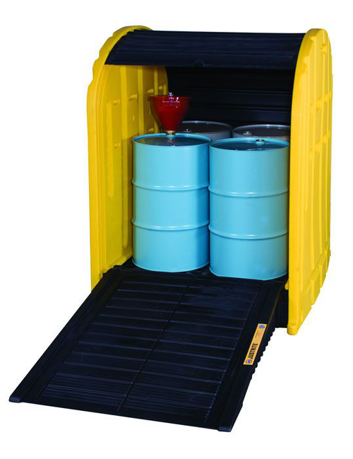 4 Drum DrumShed™ With Rolltop Doors, EcoPolyBlend™ - 28676