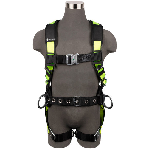 SafeWaze PRO Construction Harness: 3D, QC Chest, QC Legs  (XL)
