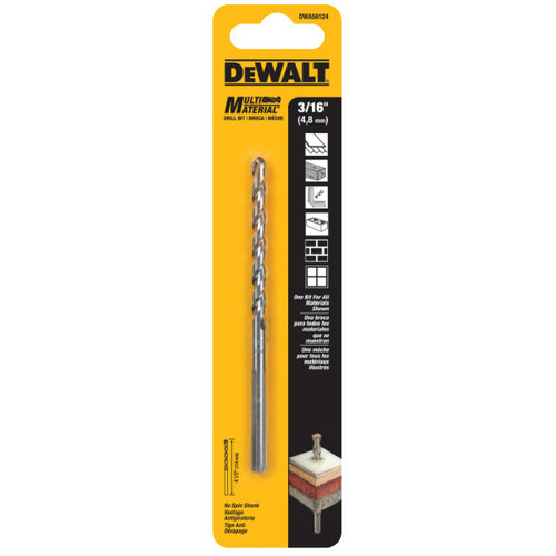 DEWALT 3/16-Inch By 4-1/2-Inch Multi Material Bit