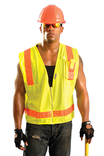 Occunomix Premium Solid/Mesh Gloss Safety Vest 1/EA