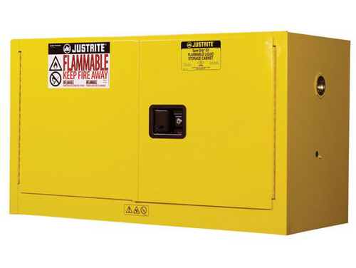 17 Gallon, 1 Shelf, 2 Doors, Manual Close, Flammable Safety Cabinet, Sure-Grip® EX Piggyback, Yellow - 891700