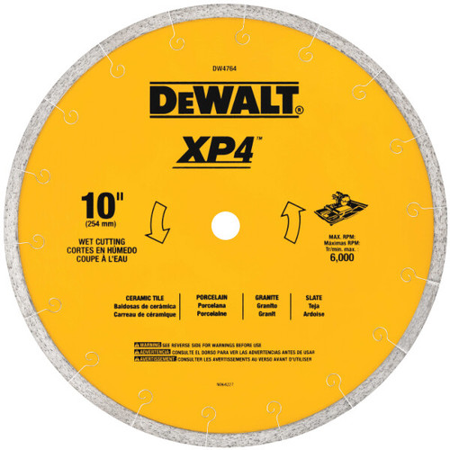 DEWALT Diamond Blade For Tile, Wet Cutting, 10-Inch X .060-Inch