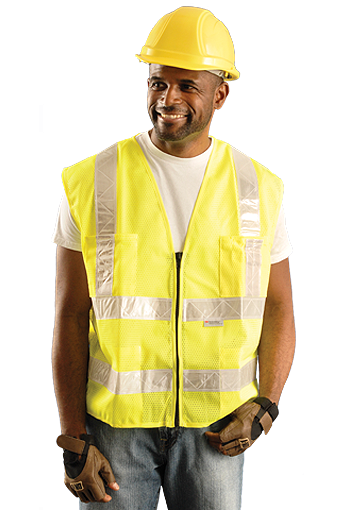Occunomix Mesh Dual Stripe Gloss Safety Vest 1/EA