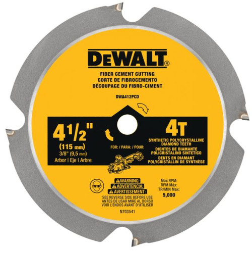 DEWALT 4-1/2 In. 4T Fiber Cement Cutting Circular Saw Blade
