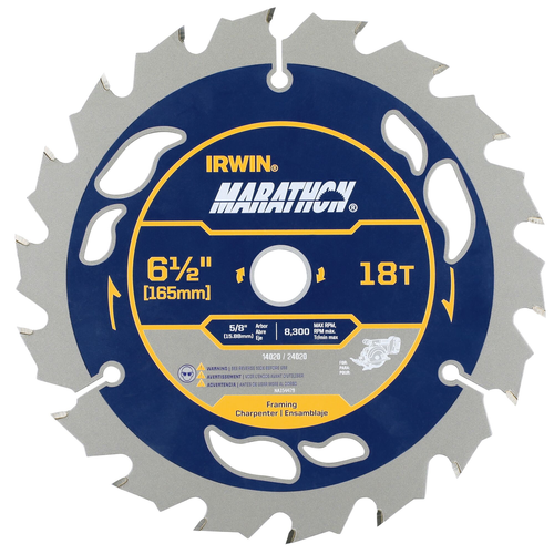 IRWIN SAW BLD 6-1/2" 18T MARATHON CORDLESS CD