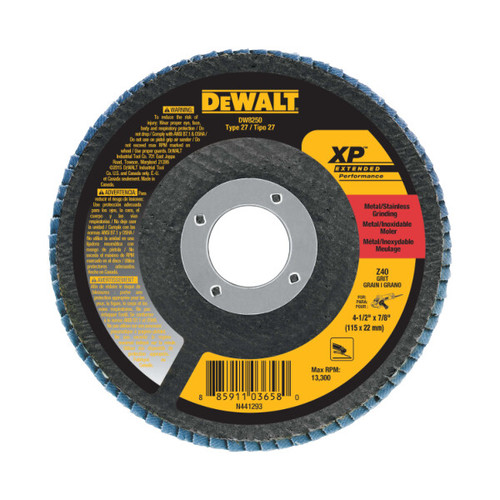 DEWALT 4-1/2" x 7/8" 40g XP Flap Disc Contaminant-Free