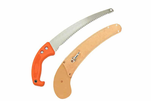 Jameson 13" Hand Saw, Orange & Leather Scabbard