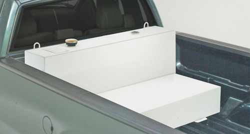 JOBOX 103 Gallon White L-Shaped Steel Liquid Transfer Tank for Trucks