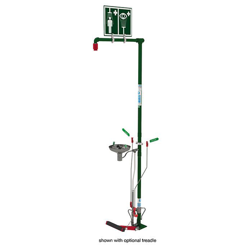 Floor Mount, Open Stainless Steel Bowl, Self-Draining Hughes Combination Shower, Galvanized Pipe - SD18G85G