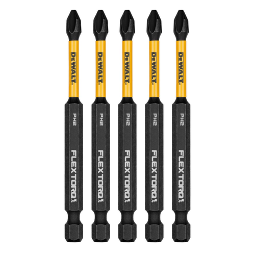 DW FLEXTORQ 5PK 3.5IN BITS FOR PH2