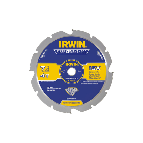 IRWIN SAW BLD 7-1/4" 4T PCD FIBER CEMENT