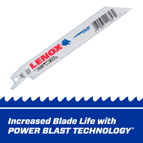 LENOX Metal Cutting Reciprocating Saw Blade With Power Blast Technology, Bi-Metal, 6-Inch, 24 TPi, 50/Pk