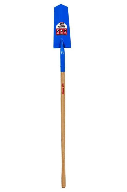 Seymour Drain Spade Shovel, 14 Gauge Sharpshooter, 14" / Forward Turned Step with Closed Back, Solid Steel Rivet, 48" Precision Lathe Turned Handle, Steel D Grip