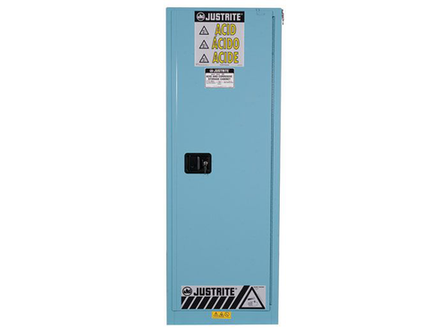 22 Gallon, 3 Shelves, 1 Door, Manual Close, Corrosives/Acid Steel Safety Cabinet, Sure-Grip® EX Slimline, Blue - 892202