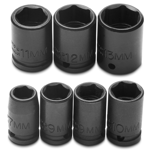 Proto® 1/4" Drive 7 Piece Metric Impact Socket Set - 6 Point 1/ea