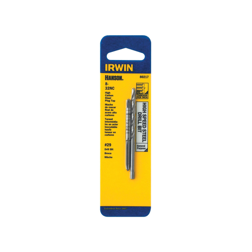 IRWIN TAP + DRILL BIT 8-32 NC + #29