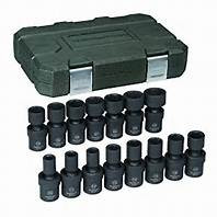 15 Pc. 1/2" Drive 6 Point Metric Universal Impact Socket Set