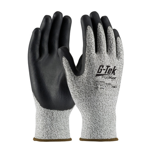 G-Tek® PolyKor® 16-334  Cut Resistant Gloves, Size M, Salt & Pepper, ANSI A2