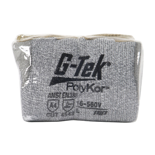 G-Tek® PolyKor® 16-560V  Cut Resistant Gloves, Size XS, Gray, ANSI A4