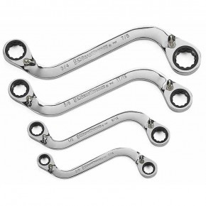 4 Pc. S-Shape Reversible Double Box Ratcheting Wrench Set SAE