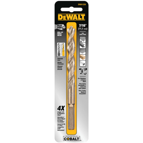 DEWALT 7/16" Pilot Point Industrial Cobalt Alloy Steel Drill Bit