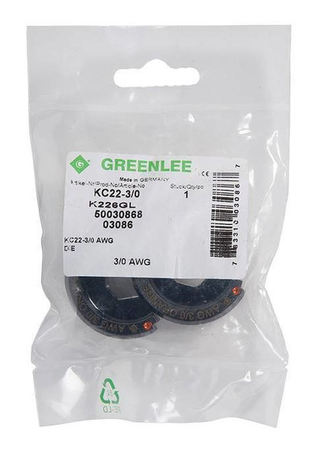 GREENLEE Die, 3/0 AWG (KC22)