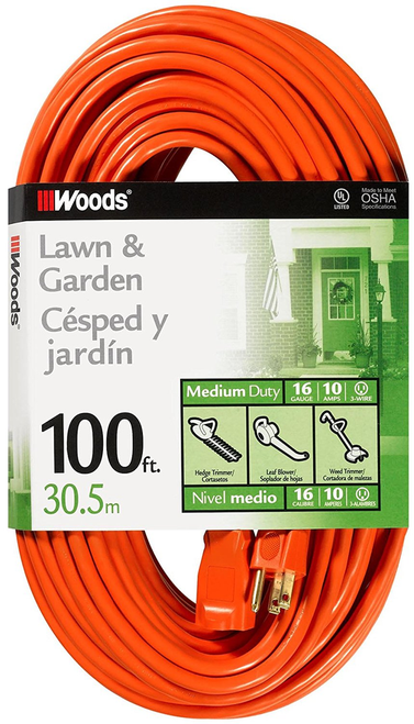 Woods CORD SET, 16/3 100' SJTW ORANGE
