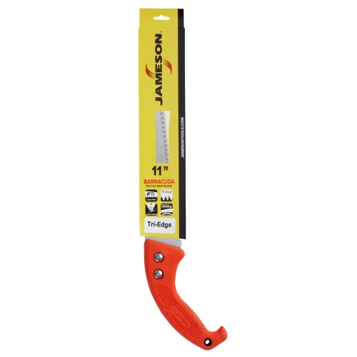 Jameson Tri-Cut Straight Blade Hand Saw, Ergonomic Grip Handle, 11"