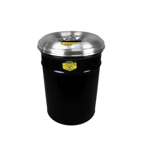 6 Gallon, Cease-Fire® Waste Receptacle for Cigarette Disposal, Aluminum Head With Grill Guard, Black - 26626K