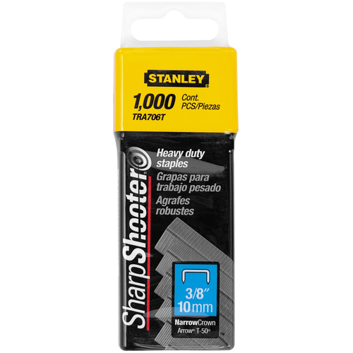 STANLEY HEAVY DUTY NARROW CROWN STAPLES 3/8" - 1,000 PACK