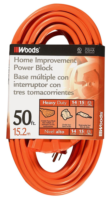 Woods CORD SET, 14/3 50' STJW ORANGE