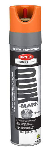 Krylon® Industrial Quik-Tap TallBoy SolventBased Fluorescent Marking Paint Fluorescent Orange 22 oz. 12/CS
