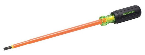 GREENLEE Screwdriver, Insulated, Cabinet Tip, 3/16" x 8"