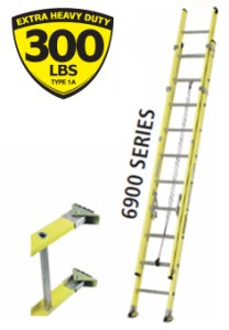 28FT Fiberglass Extension Ladder 300LB