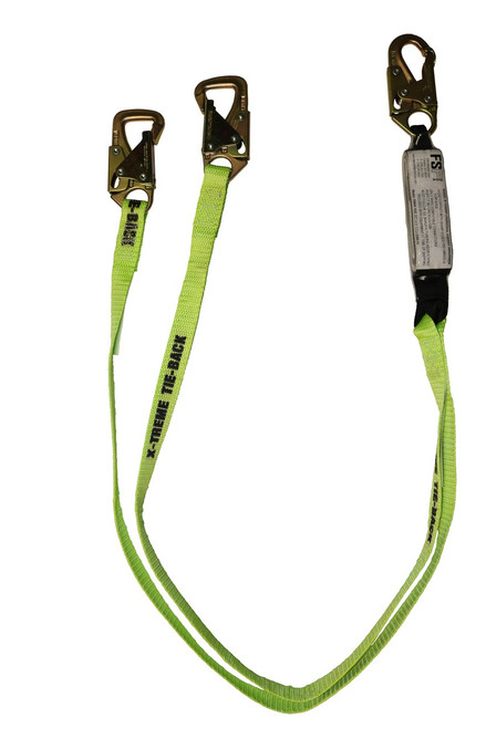 SafeWaze PRO 6' Tie-Back Energy Absorbing Lanyard: Dual Leg