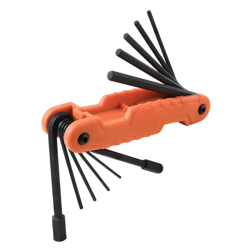 Klein Pro Folding Hex Key Set, 11 Fractional Inch-Sized Keys