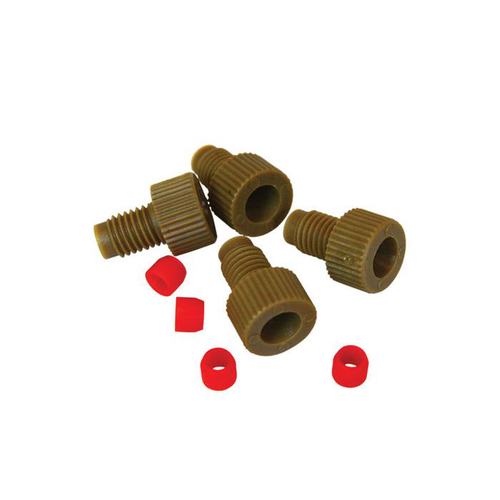 Replacement 1/8" OD Tube Fittings with PCTFE Ferrules for HPLC Stainless Steel Manifold, Set of 4 - 28175