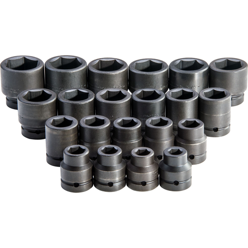Proto® 1" Drive 21 Piece Impact Socket Set - 6 Point 1/ea