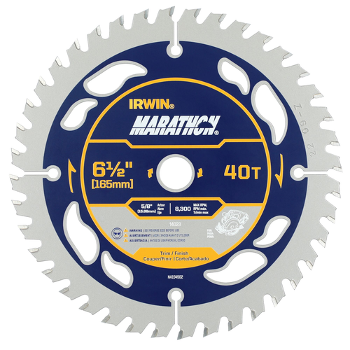 IRWIN SAW BLD 6-1/2" 40T MARATHON CORDLESS CD