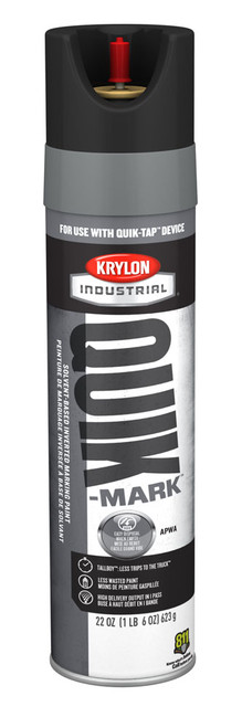 Krylon® Industrial Quik-Tap TallBoy SolventBased APWA Marking Paint APWA Black 22 oz. 12/CS
