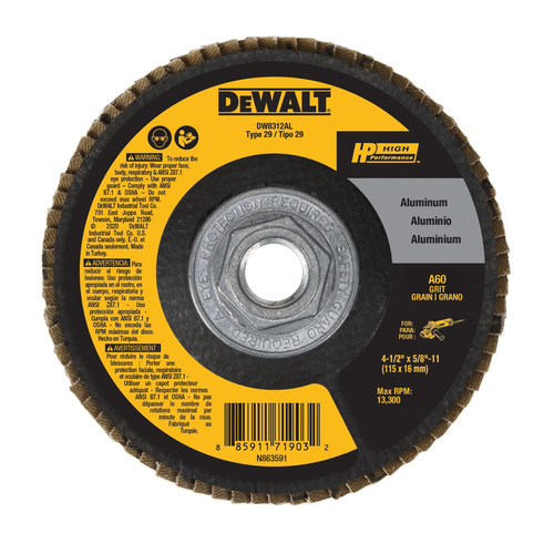 4.5IN x 5/8IN-11 60GRIT ALUM FLAP DISC