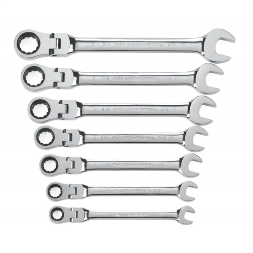 7 Pc. Flex Combination Ratcheting Wrench Set SAE