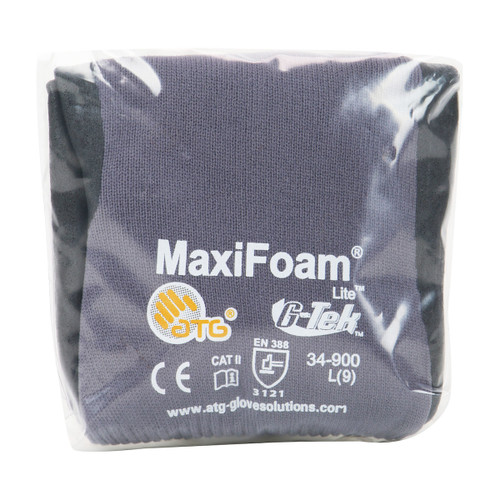 MaxiFoam® Lite 34-900 --Coated Seamless Knit-- SeamlessGlove Coated, Size M, Gray