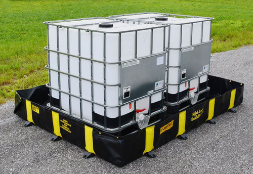 6' x 8' x 12", 355 Gallon Spill Capacity, Drive Over Berm, Rigid-Lock QuickBerm®, Black - 28516