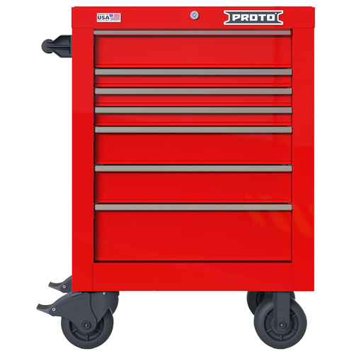 PROTO 27 Inch 7 Drwr Roller Red Chrome