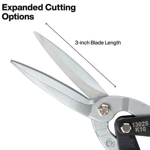 Long Cut Aviation Snips, Straight