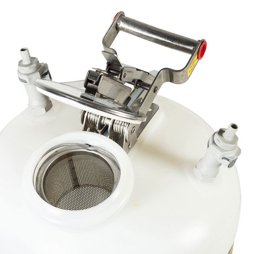 5 Gallon, Polyethylene Quick-Disconnect Disposal Safety Can, Polypropylene Fittings for 3/8" Tubing, White - PP12755