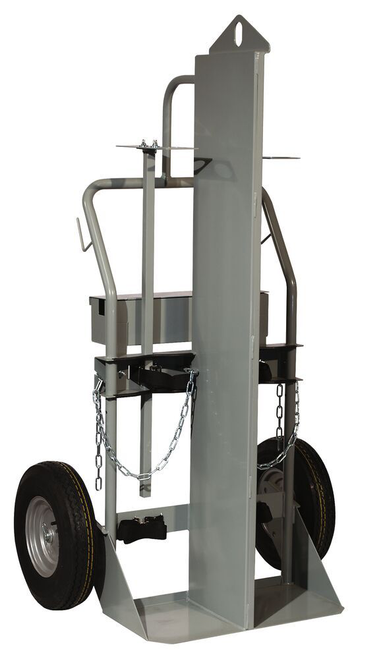 Double Cylinder Hand Truck With Firewall and Hoist Ring, 16" Pneumatic Wheels, Tool Box - 35050