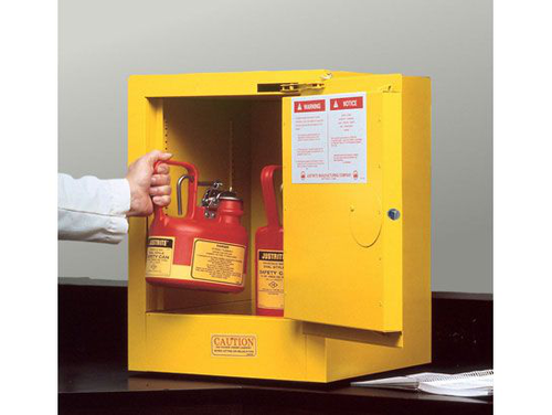4 Gallon, 1 Shelf, 1 Door, Self Close, Flammable Cabinet, Sure-Grip® EX Countertop, Yellow - 890420